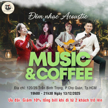 Đêm nhạc Acoustic Quận 5 tại Sora Ganden Coffee | 13/12/2025